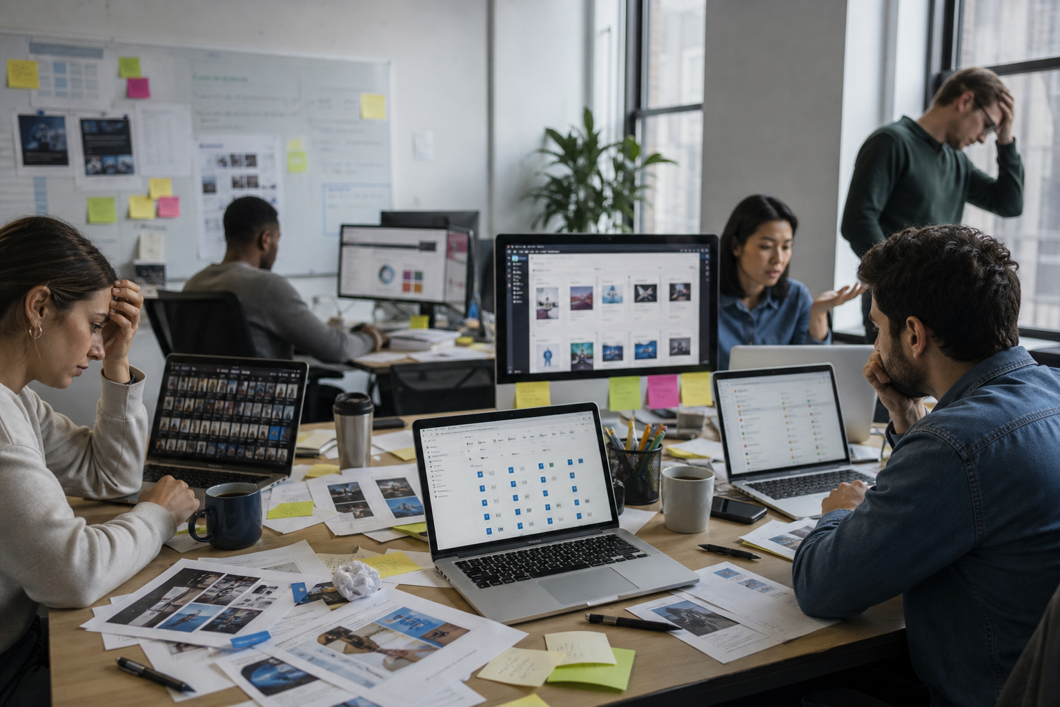 Marketing team dealing with disconnected tools, duplicate work, and handoff issues across content tasks